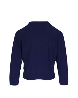 Kinross Cashmere リブ編みボタン付きカーディガン ブルー - サムネイル2