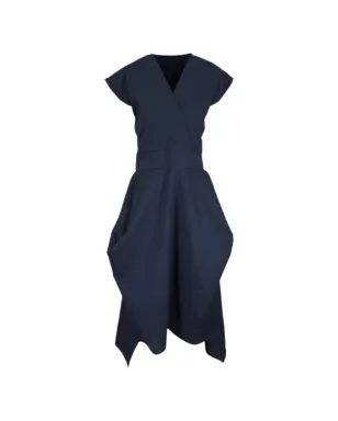 Zero + Maria Cornejo wrapped midi dress - Blue - サムネイル1