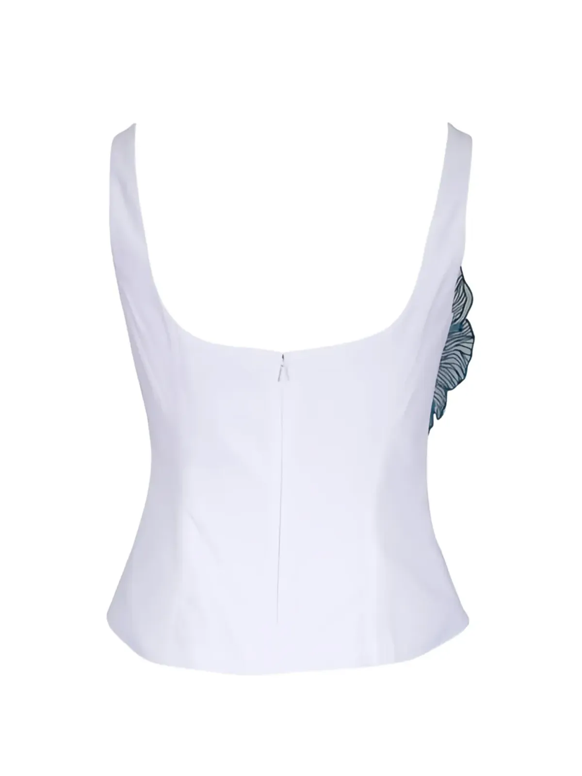 Lela Rose floral sleeveless blouse - White - 画像2
