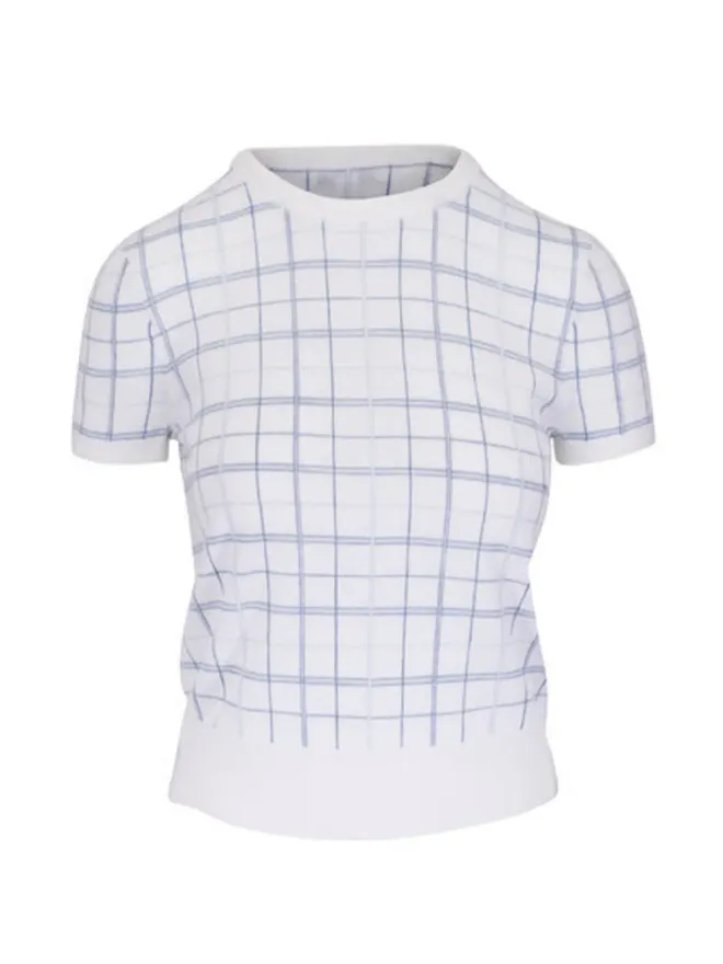 Vince Vince チェック柄ニットカシミヤトップの商品画像