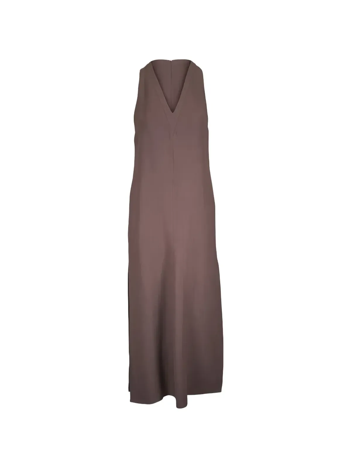 Brunello Cucinelli Vネック マキシドレス - ブラウン - 画像1
