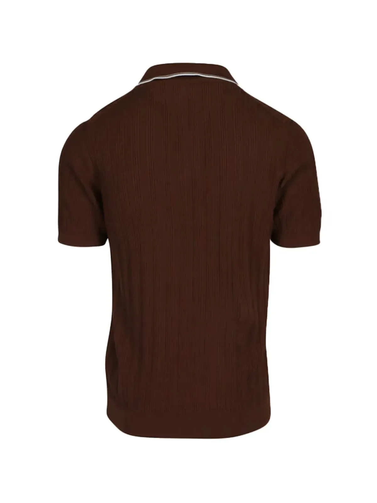 Isaia ジョニーコラー ニットTシャツ - ブラウン - 画像2
