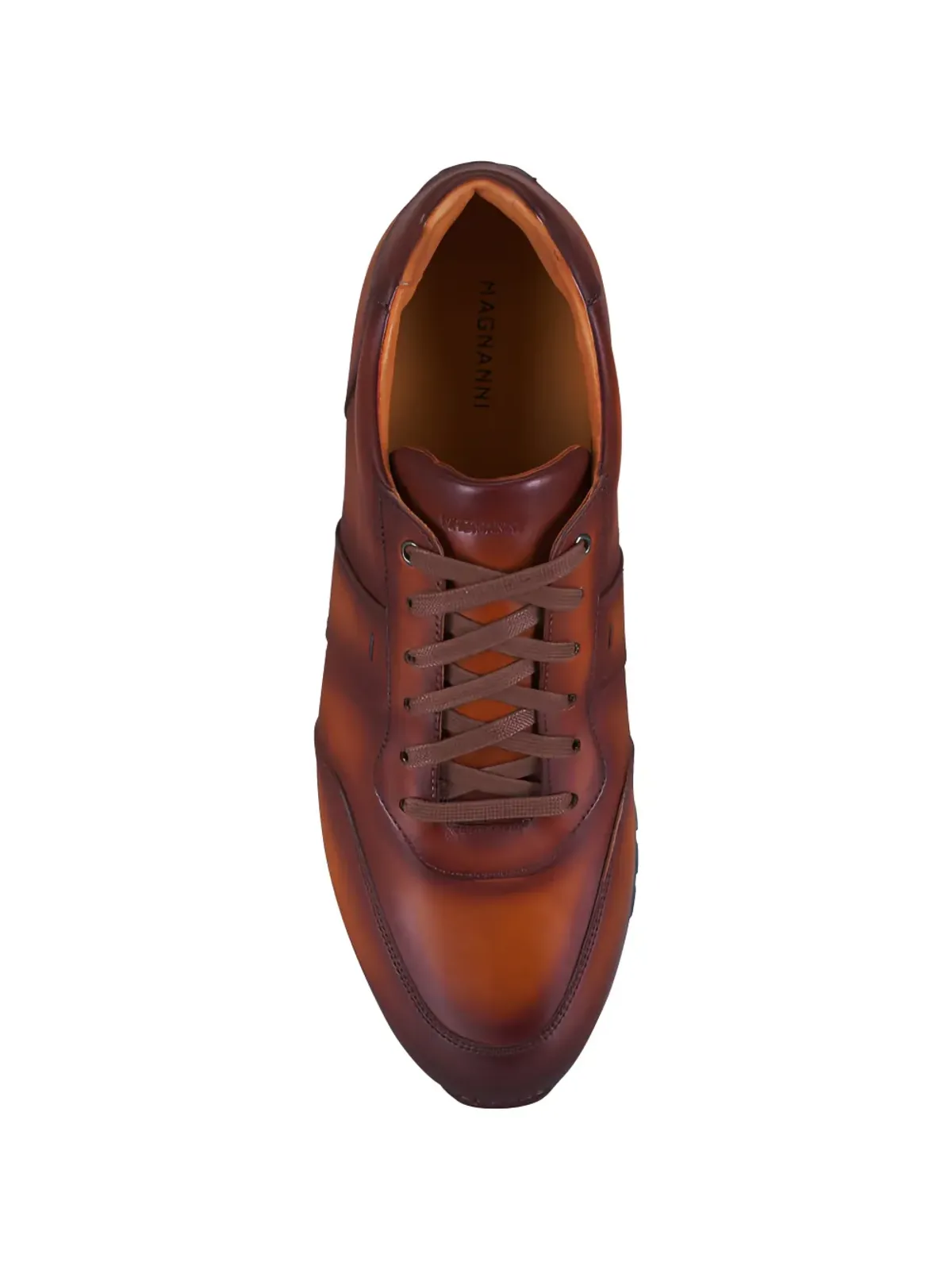 Magnanni ブラウンパネルドレザースニーカー - 画像2