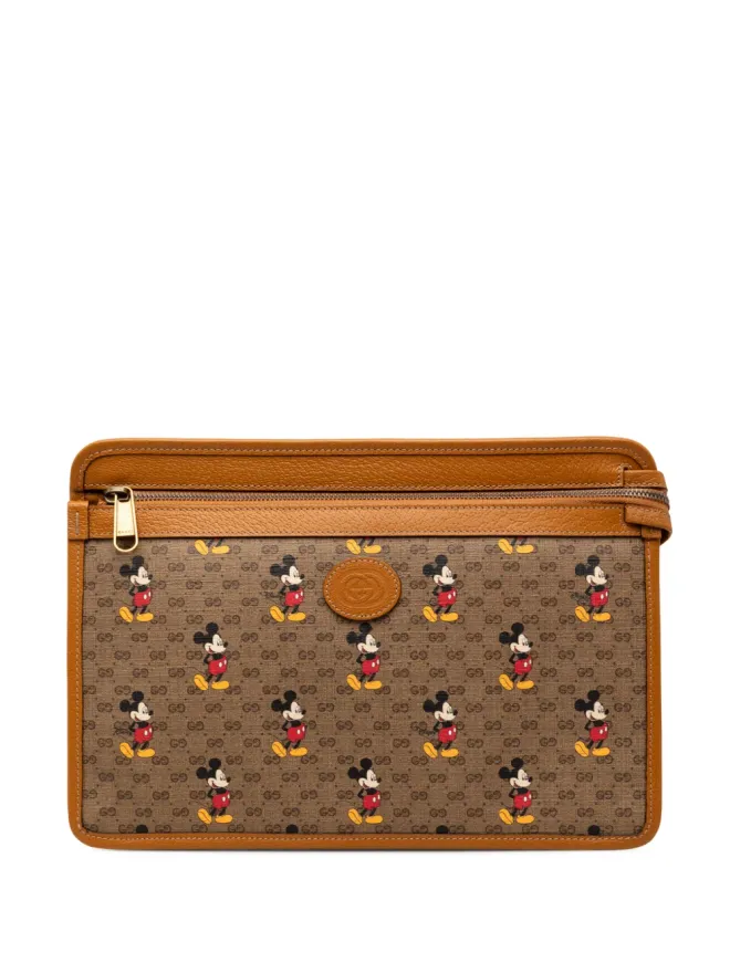 Gucci Pre-Owned Gucci Vintage ディズニー ミクロ GG Supreme ミッキーマウス クラッチバッグ ブラウンの商品画像