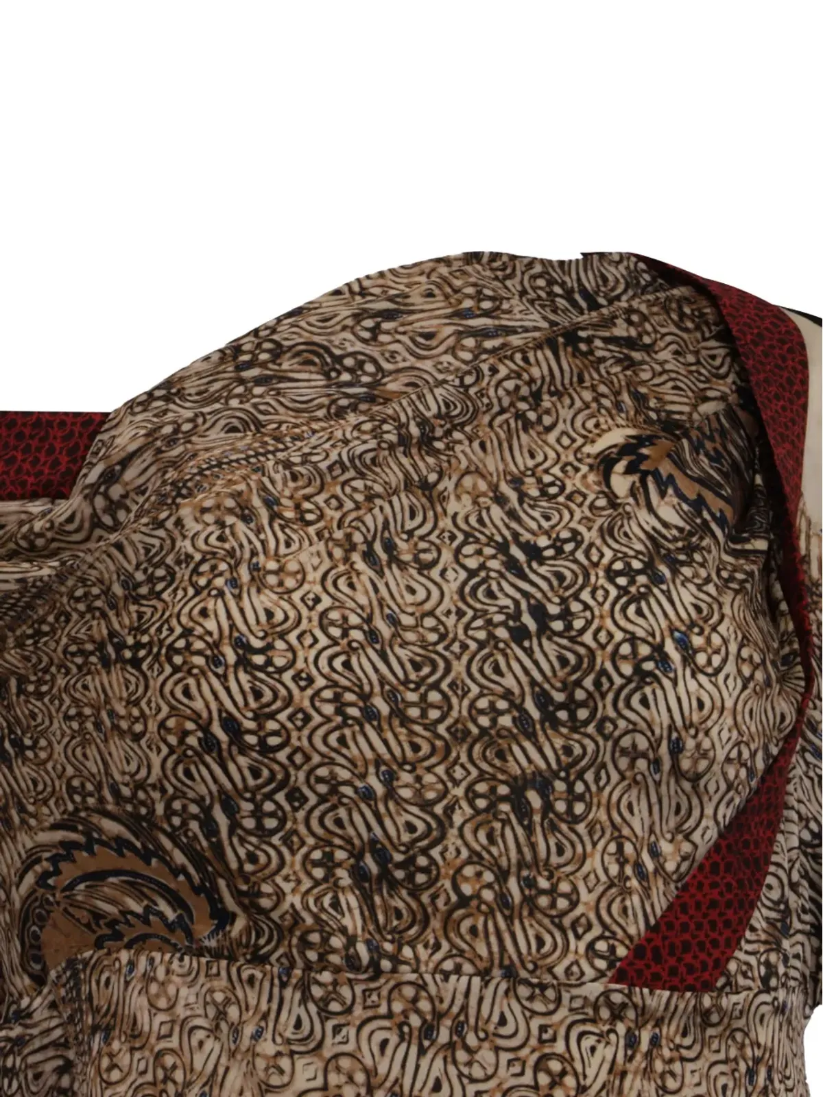 Dries Van Noten ビンテージ プリント オフショルダーブラウス ブラック - 画像3
