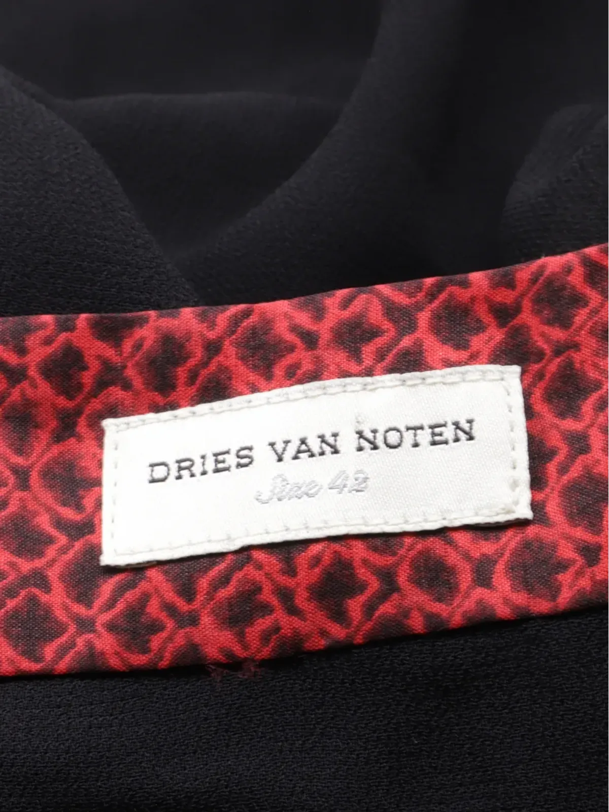 Dries Van Noten ビンテージ プリント オフショルダーブラウス ブラック - 画像4