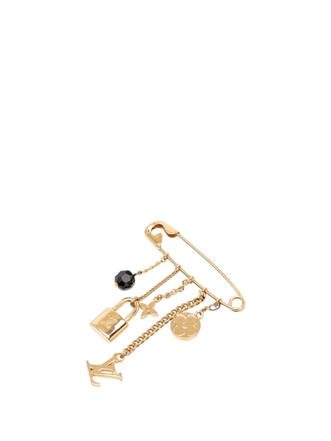 Louis Vuitton Pre-Owned Louis Vuitton Pre-Owned ゴールドプレーテッド モノグラム チャーム 安全ピン ブローチの商品画像