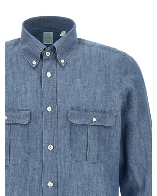 Finamore 1925 Napoli Zurigo button-down shirt - Blue - サムネイル4