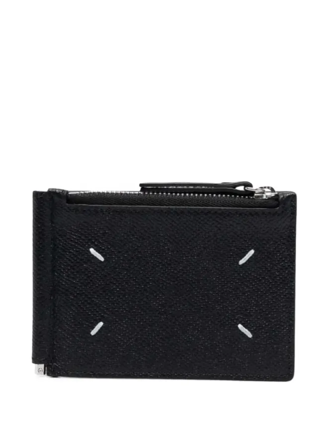 Maison Margiela Maison Margiela グレインレザー ジップウォレット ブラックの商品画像