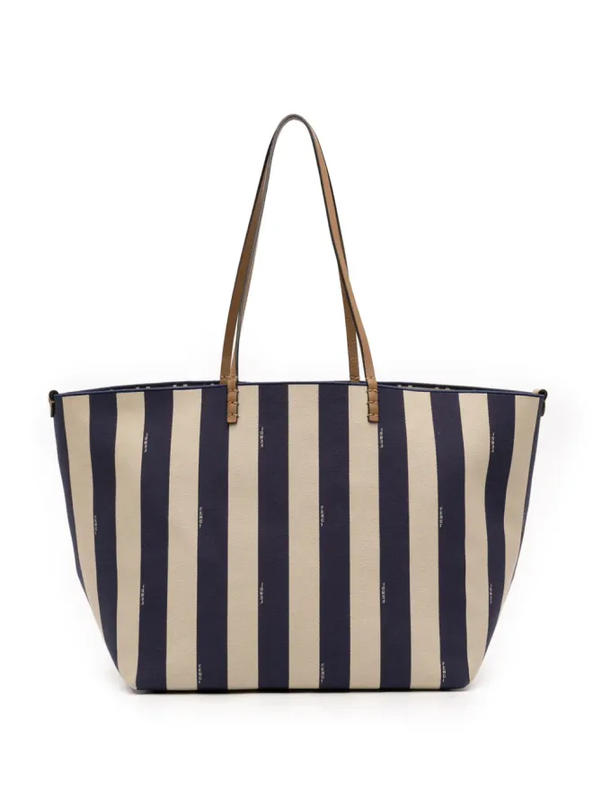 Fendi Pre-Owned Fendi Pre-Owned Zuccaキャンバス Pequinストライプ リバーシブル ロール トートバッグの商品画像