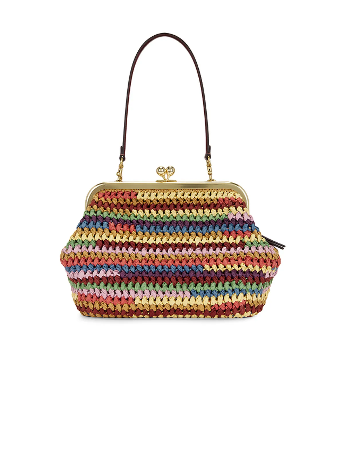 Coach LARGE WEAVE STRAW KISSLOCK FRAME 約69CMフレームクラッチ - 画像1