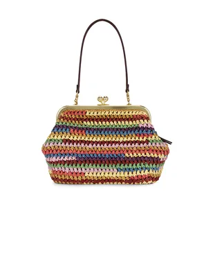 Coach LARGE WEAVE STRAW KISSLOCK FRAME 約69CMフレームクラッチ - サムネイル1