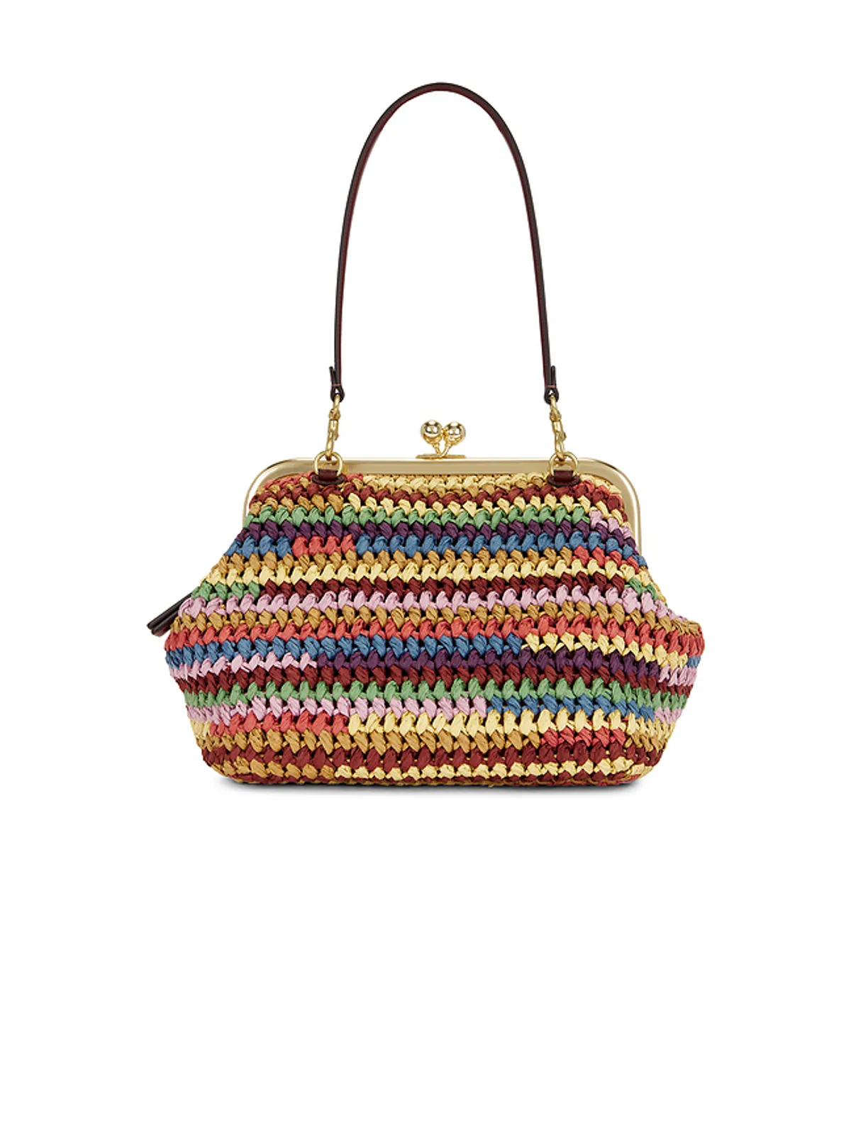 Coach LARGE WEAVE STRAW KISSLOCK FRAME 約69CMフレームクラッチ - 画像2