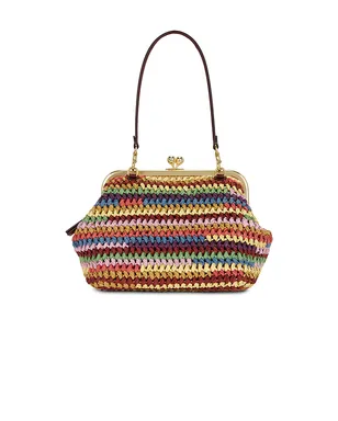 Coach LARGE WEAVE STRAW KISSLOCK FRAME 約69CMフレームクラッチ - サムネイル2