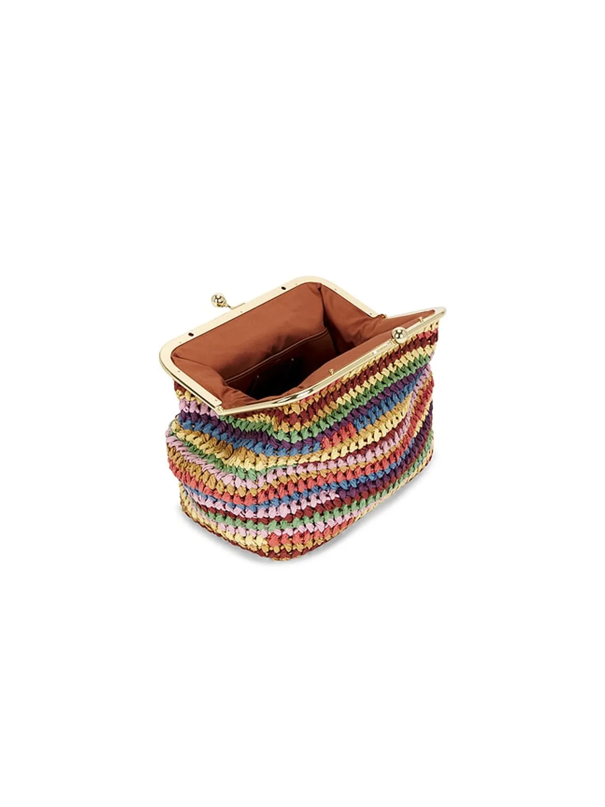 Coach LARGE WEAVE STRAW KISSLOCK FRAME 約69CMフレームクラッチ - 画像4