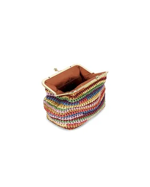 Coach LARGE WEAVE STRAW KISSLOCK FRAME 約69CMフレームクラッチ - サムネイル4
