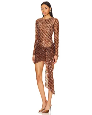 Camila Coelho CATALEYA SEQUIN ミニドレス - Metallic Bronze, brown. - サムネイル3