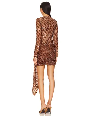 Camila Coelho CATALEYA SEQUIN ミニドレス - Metallic Bronze, brown. - サムネイル4