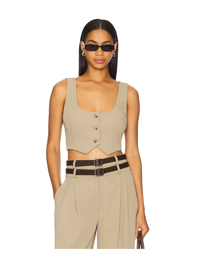 Camila Coelho Camila Coelho JILA ベスト - Beige,Tan.の商品画像