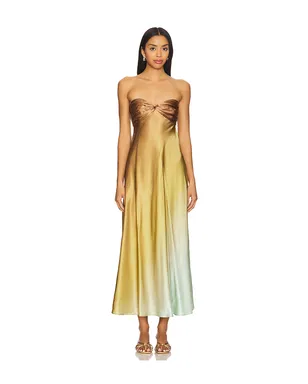 CAMI NYC DRESS マキシドレス - Brown,Mustard. - サムネイル1