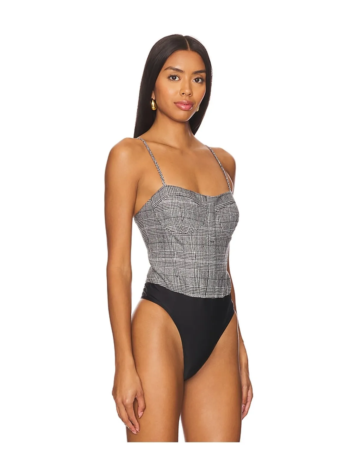 CAMI NYC MONET ボディスーツ - Black,White. - 画像3