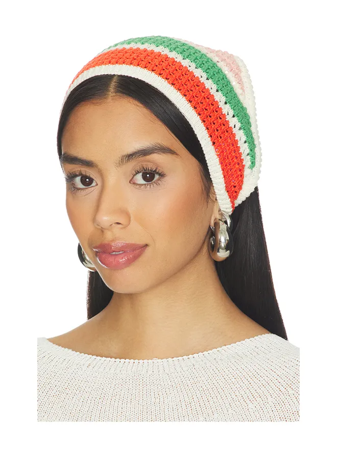 Callahan Callahan PERLA かぎ針編みのヘッドスカーフ - Red,Green.の商品画像