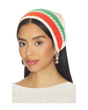 Callahan PERLA かぎ針編みのヘッドスカーフ - Red,Green. - サムネイル1