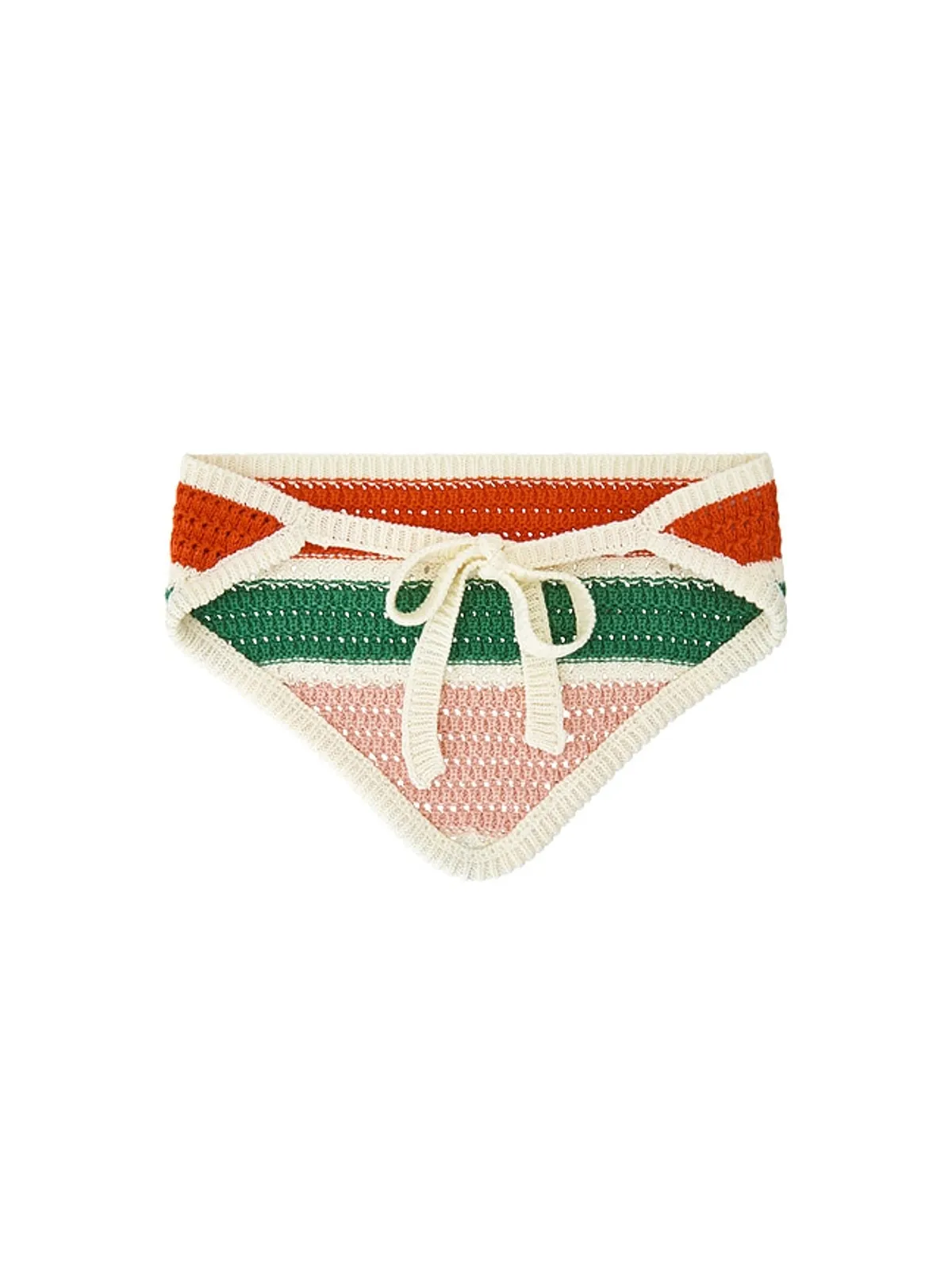 Callahan PERLA かぎ針編みのヘッドスカーフ - Red,Green. - 画像3