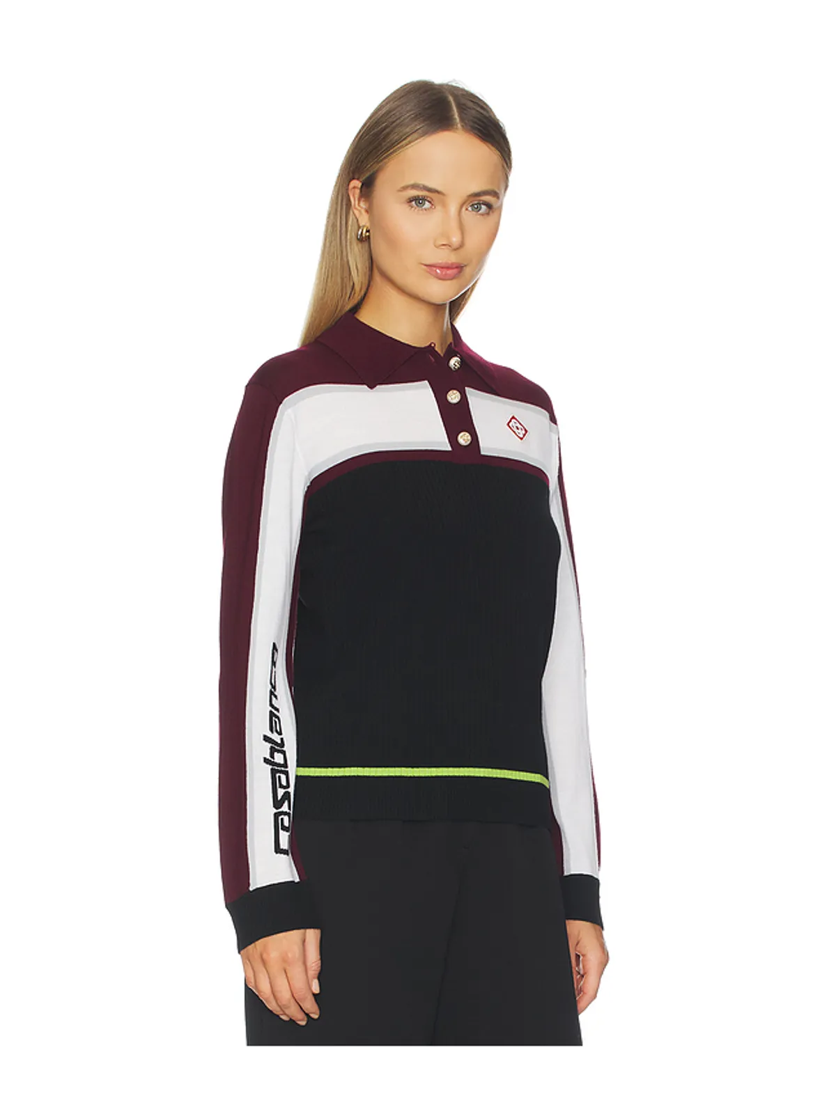 Casablanca ポロシャツ - Black,Burgundy. - 画像2