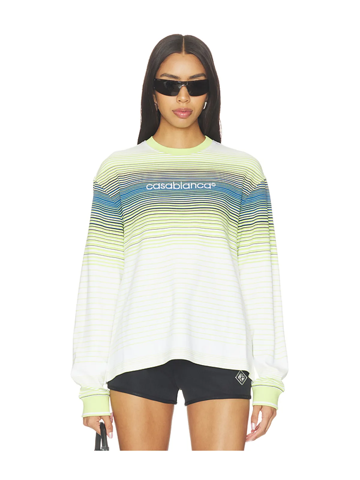 Casablanca STRIPED トップ - White,Green. - 画像2