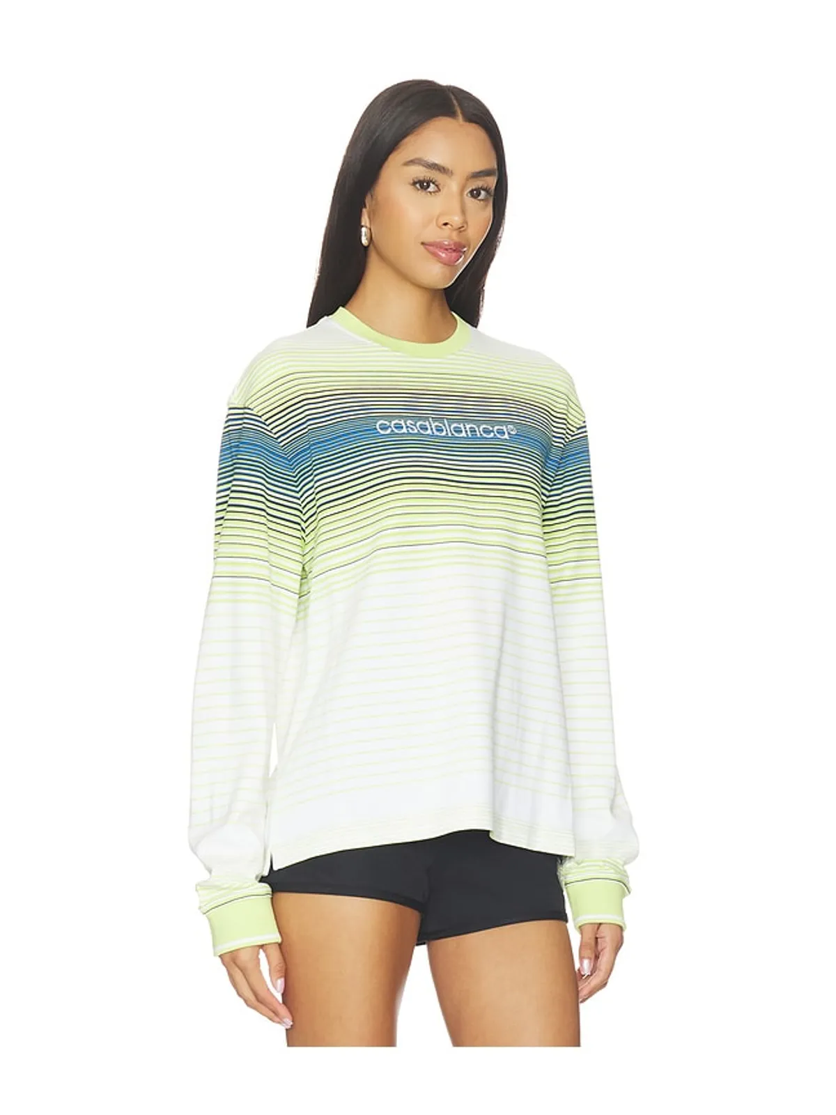 Casablanca STRIPED トップ - White,Green. - 画像3