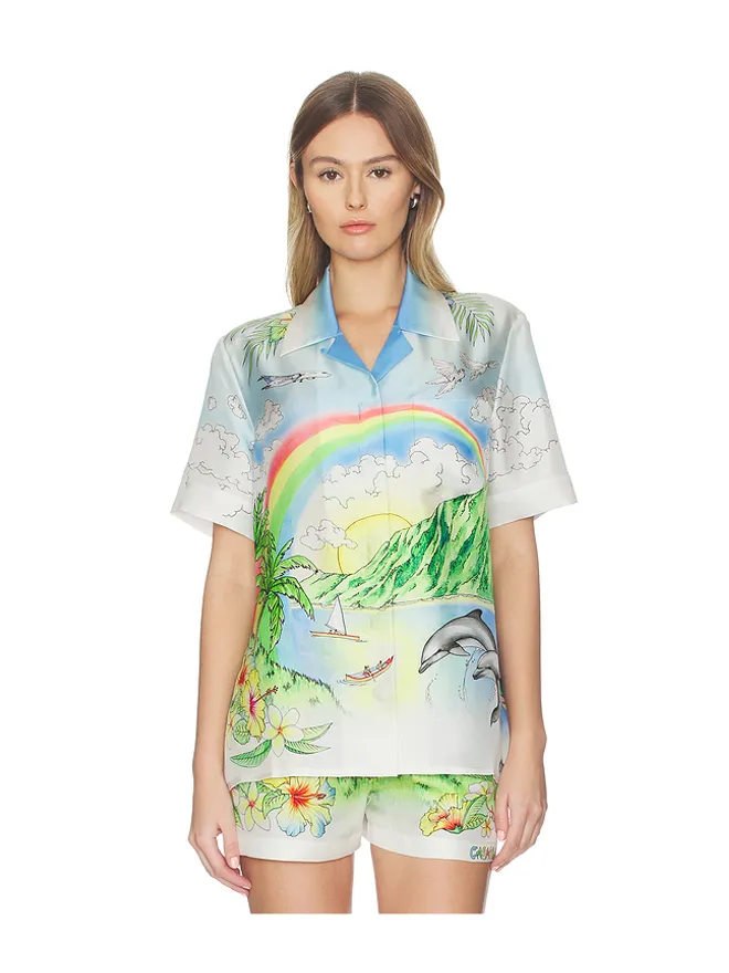 Casablanca Casablanca ALOHA シャツ - Baby Blue,Green.の商品画像