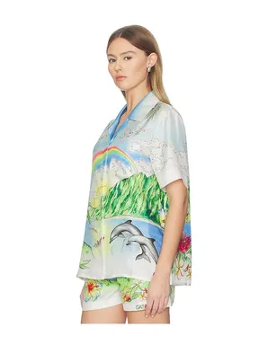 Casablanca ALOHA シャツ - Baby Blue,Green. - サムネイル4