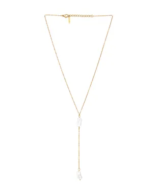 Casa Clara LILIANA ラリエットネックレス - Metallic Gold,White. - サムネイル1