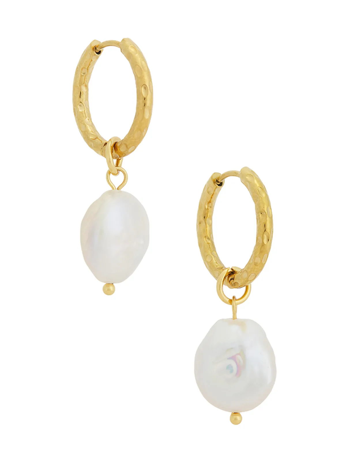 Casa Clara SHYLAH ドロップイヤリング - White,Metallic Gold. - 画像1