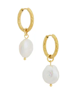 Casa Clara SHYLAH ドロップイヤリング - White,Metallic Gold. - サムネイル1