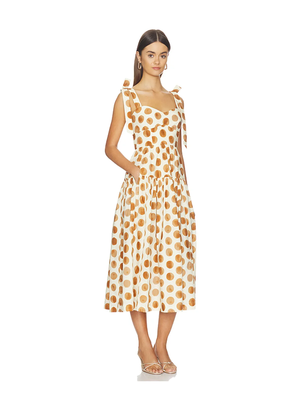Cara Cara FAIZA ドレス - Cream,Brown. - 画像2