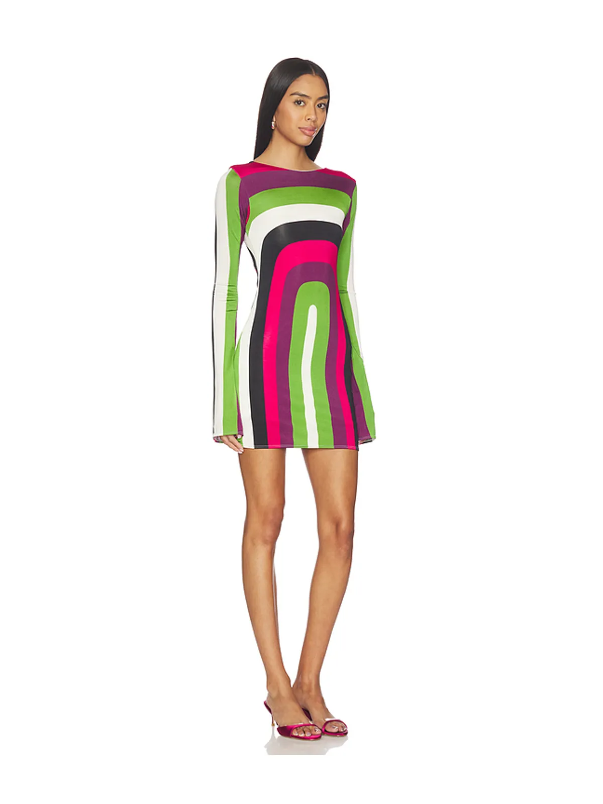 Cala de la Cruz MAISHA ドレス - Green,Pink. - 画像2