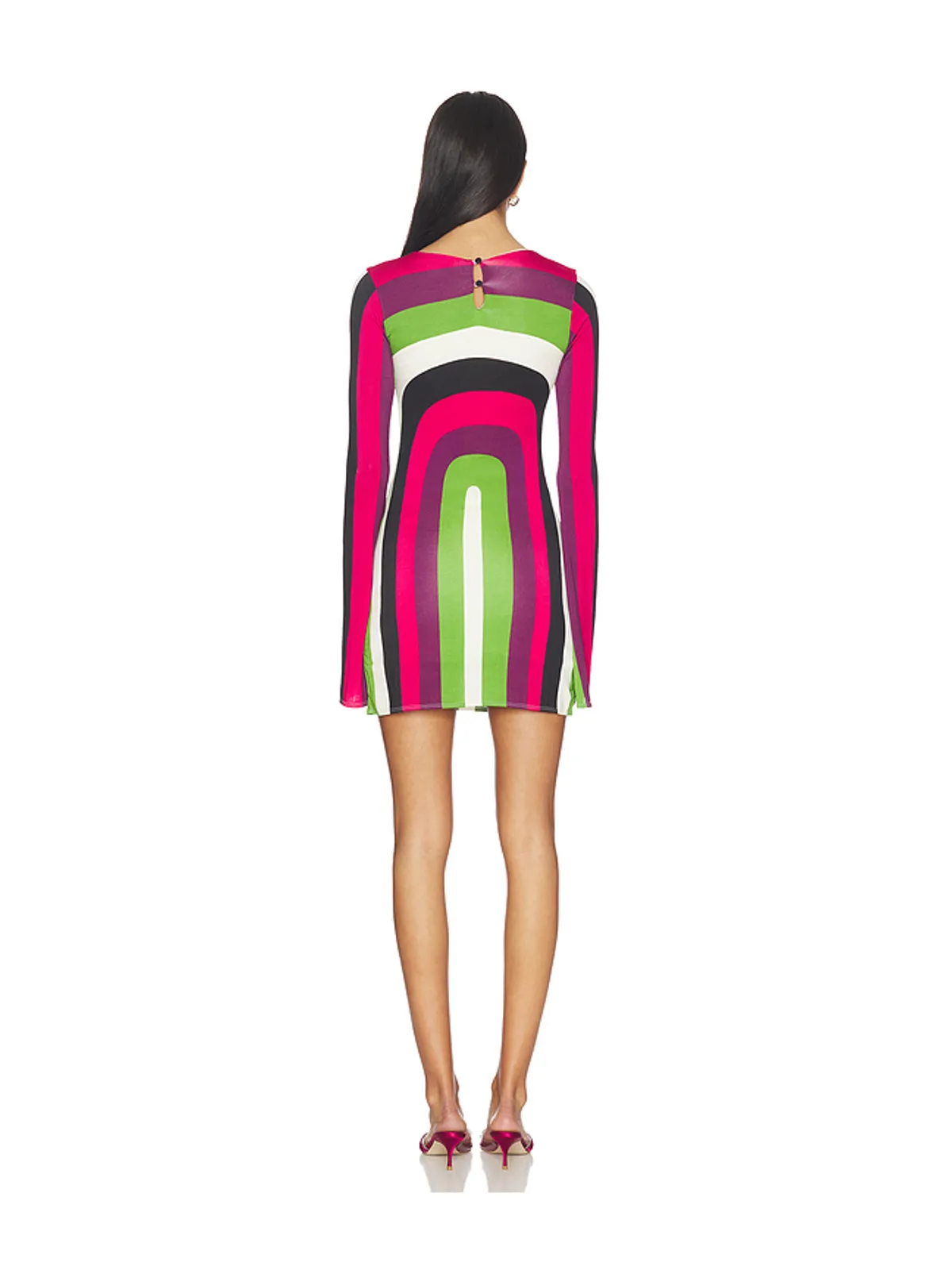 Cala de la Cruz MAISHA ドレス - Green,Pink. - 画像3