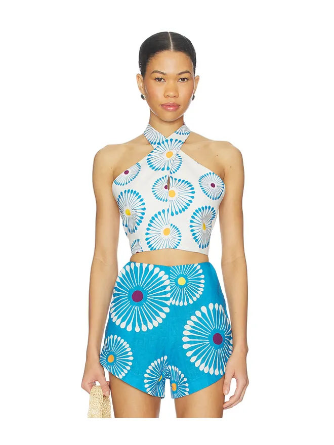 Cala de la Cruz Cala de la Cruz IVY トップ - White, Blue.の商品画像
