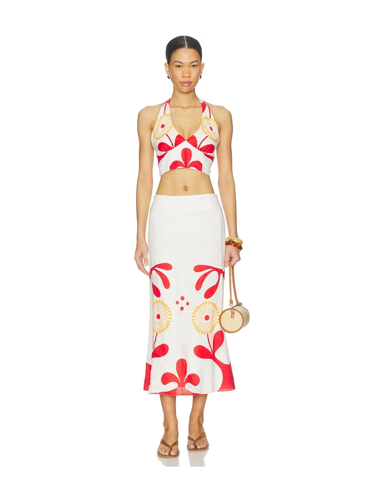 Cala de la Cruz OLIVIA トップ - White, Red. - 画像4
