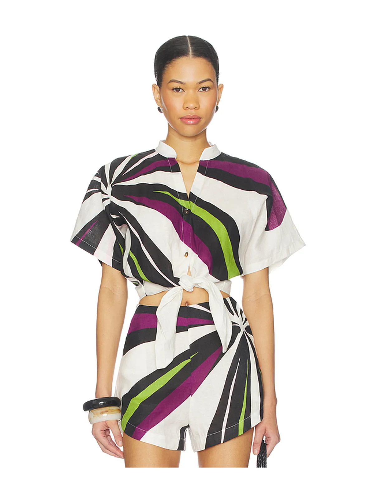 Cala de la Cruz LEROY トップ - White, Purple. - 画像1