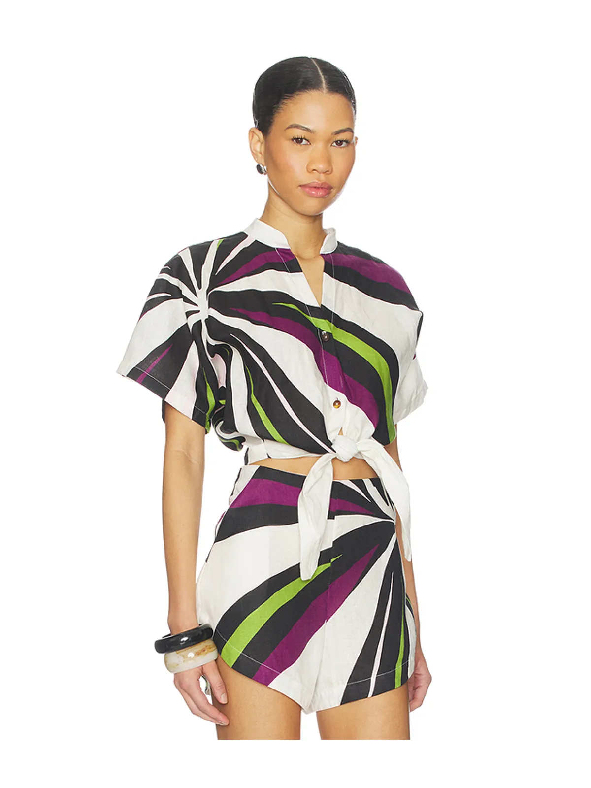 Cala de la Cruz LEROY トップ - White, Purple. - 画像2