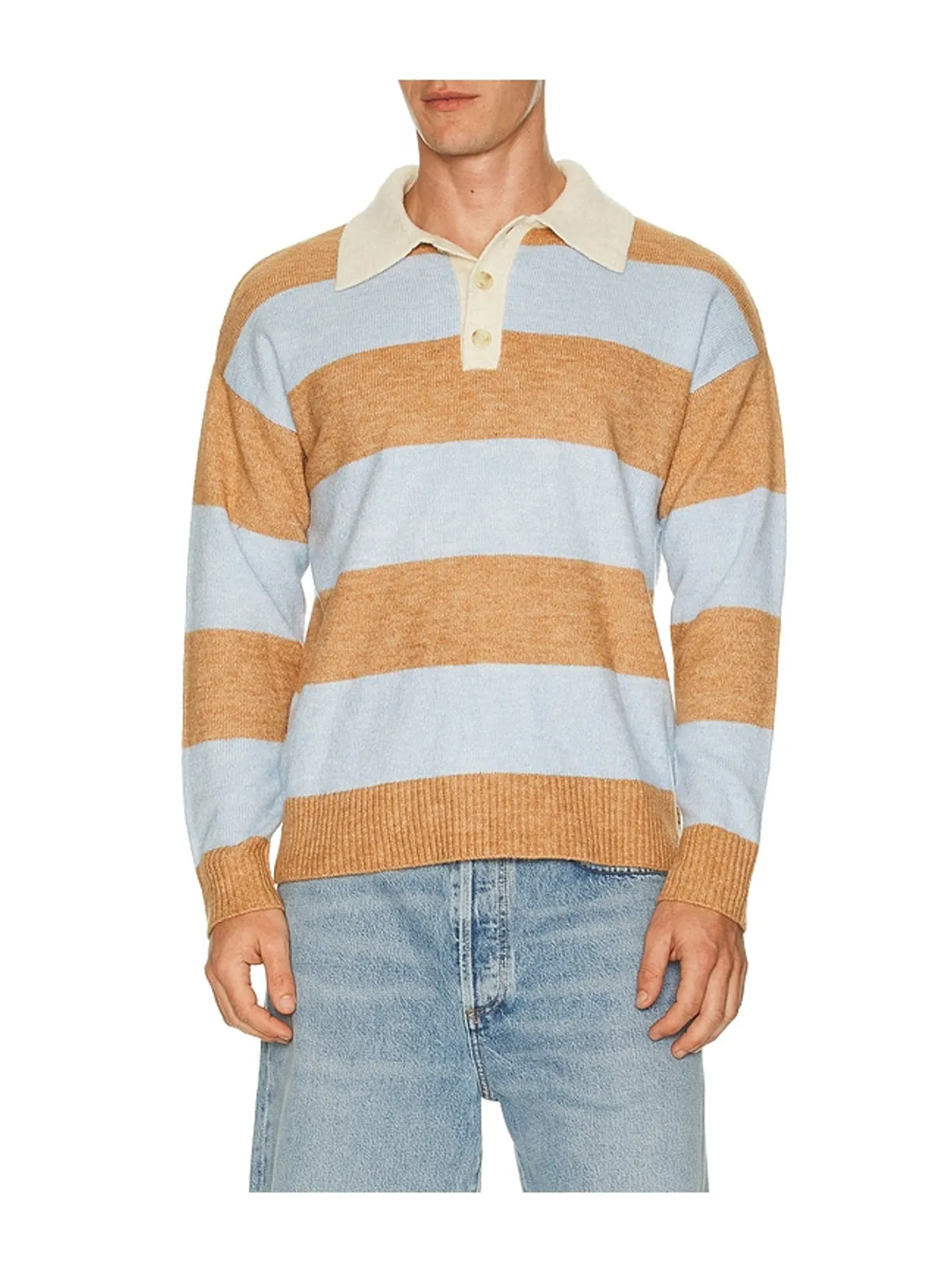Central Park West セーター - Baby Blue,Beige. - 画像3