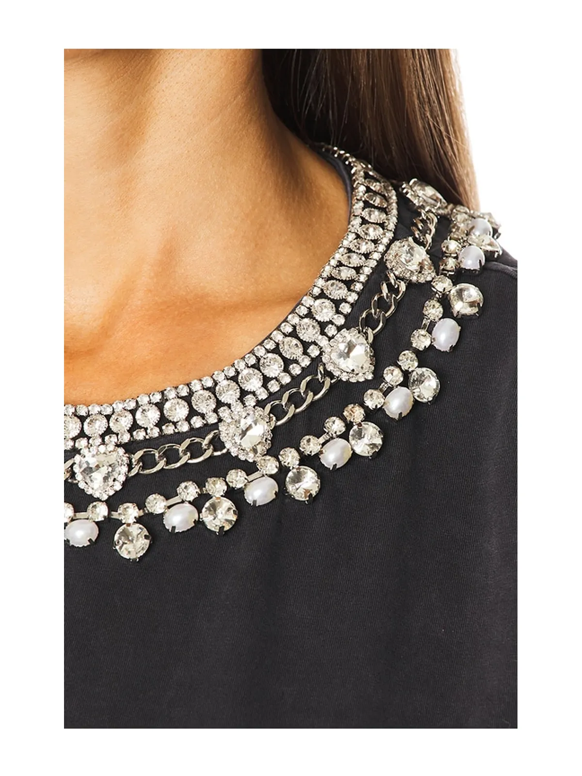 Cinq a Sept NECKLACE WASHED ショートスリーブトップ - 画像5