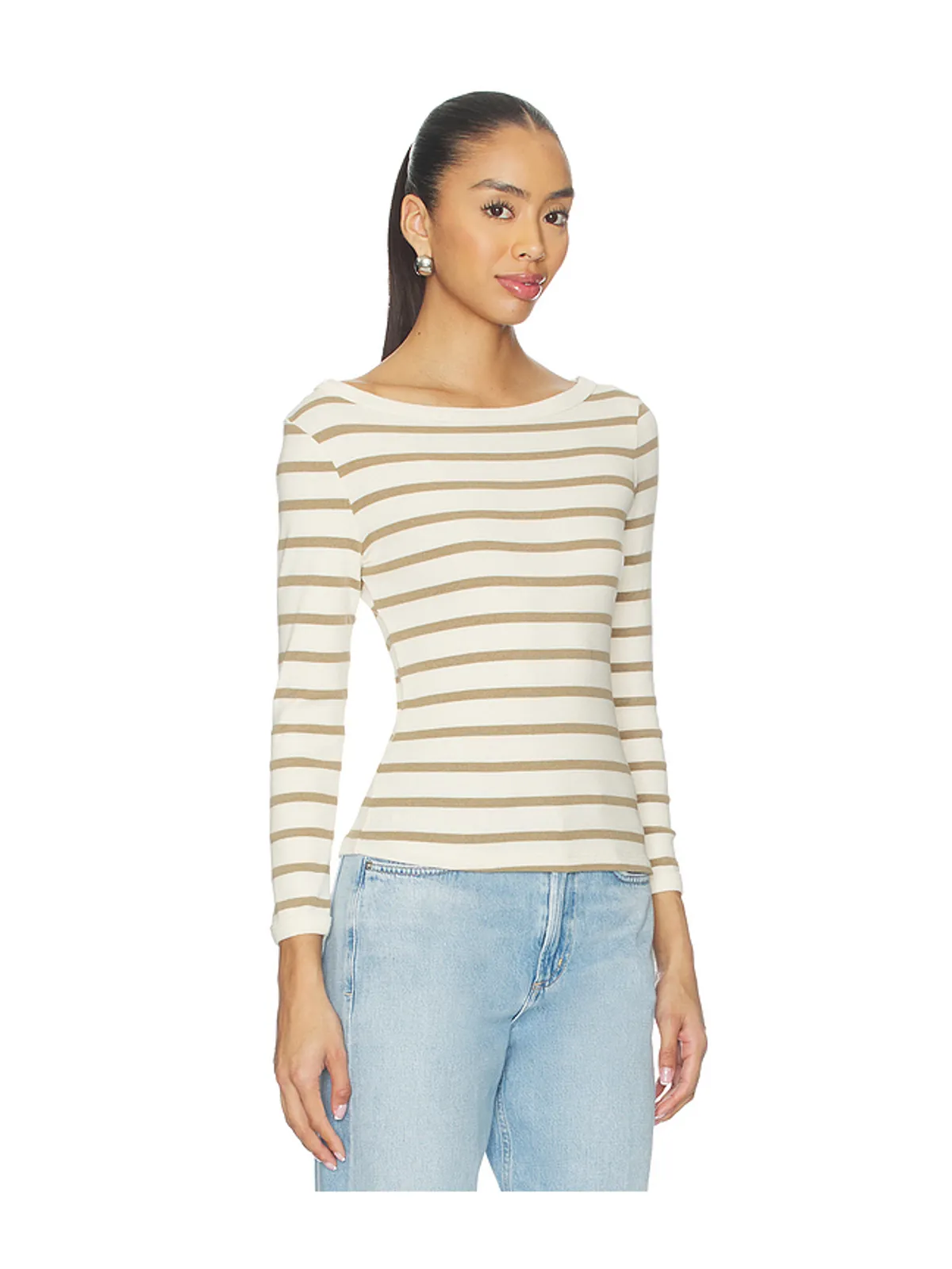 Citizens of Humanity BOAT Tシャツ - Cream,Brown. - 画像2