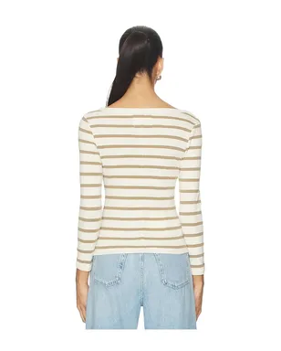 Citizens of Humanity BOAT Tシャツ - Cream,Brown. - サムネイル3