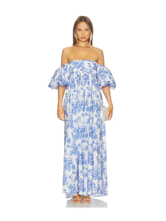 CAROLINE CONSTAS CAROLINE CONSTAS EMILIA ドレス - White,Baby Blue.の商品画像