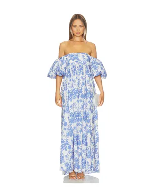 CAROLINE CONSTAS EMILIA ドレス - White,Baby Blue. - サムネイル1