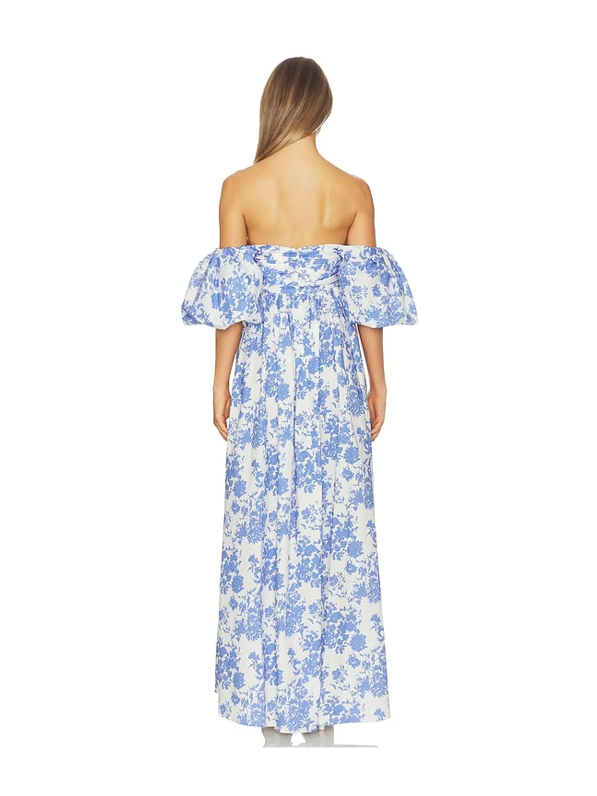 CAROLINE CONSTAS EMILIA ドレス - White,Baby Blue. - 画像3